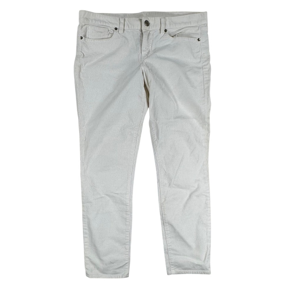 J.Crew Womens Cream Corduroy Slim Fit Pants Size 31 Off White Cotton Blend